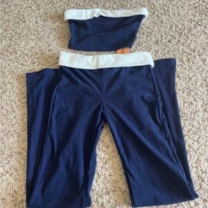 Women's Navy Blue Pants & Jumpsuit Set